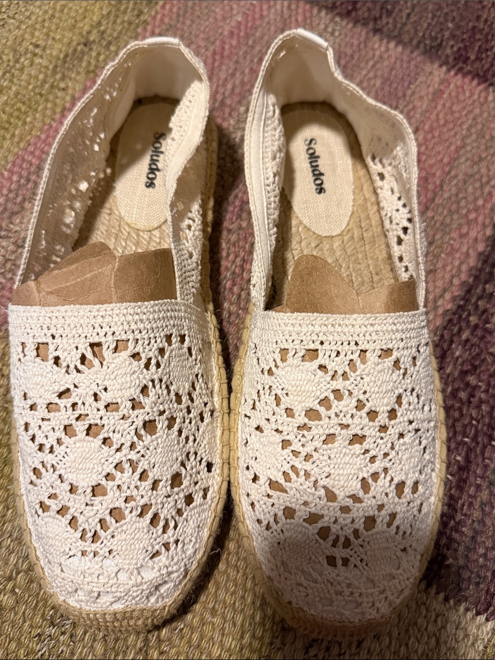 Soludos Crochet Espadrille Slip-On in Cream